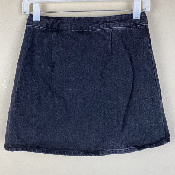 ASOS Button-Front Black Mini Skirt - Picture 4 of 10